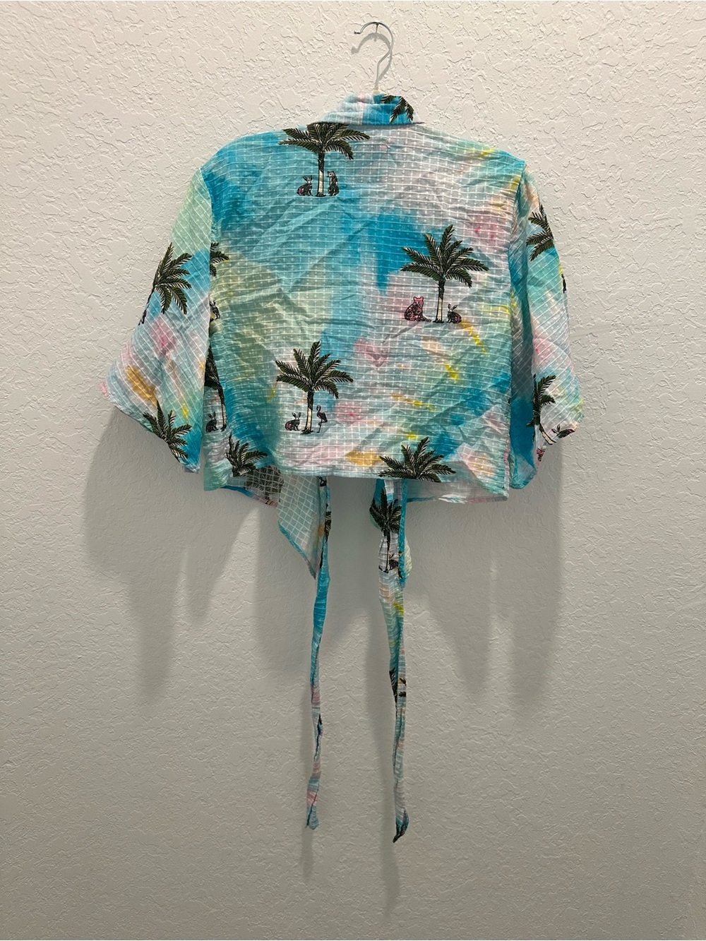 Coniglio Palm Beach Tie-Front Kimono Cropped Top - Picture 3 of 5